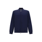 Brunello Cucinelli blue cotton sweatshirt with crew neck and long sleeves, casual and comfortable clothing for men.