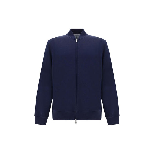 Brunello Cucinelli Blue Cotton Sweatshirt Brunello Cucinelli