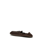 Miu Miu Brown Lamb Ovis Aries Aries Slip-On Loafers