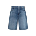7FOR Blue Cotton Bermuda Shorts