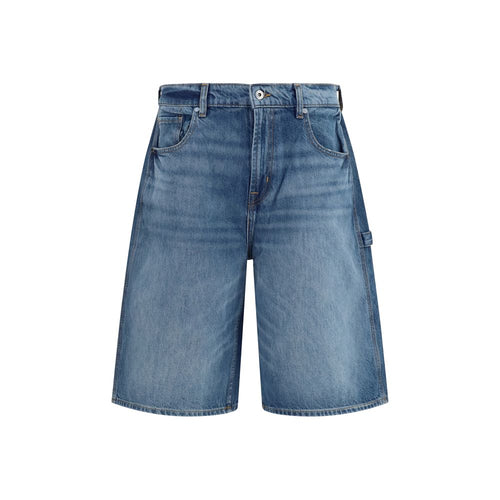 7FOR Blue Cotton Bermuda Shorts 7FOR