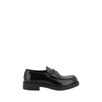 Prada Black Calf Leather Bos Taurus Platform Loafers