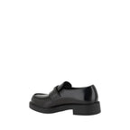 Prada Black Calf Leather Bos Taurus Platform Loafers