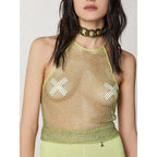 Patrizia Pepe Yellow Polyester Tank Tops