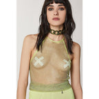 Patrizia Pepe Yellow Polyester Tank Tops