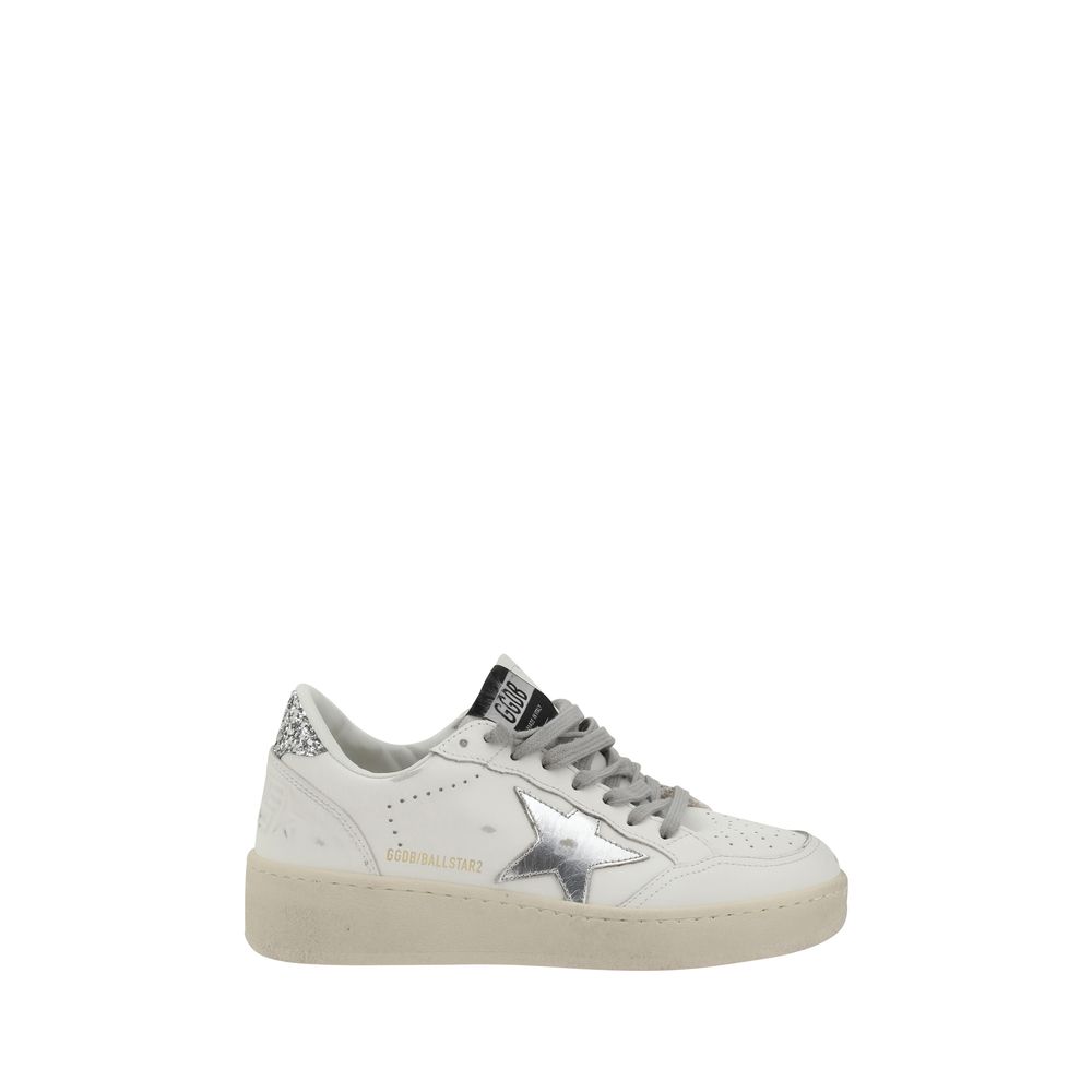Golden Goose Silver Calf Leather Bos Taurus Low Top Sneakers Golden Goose