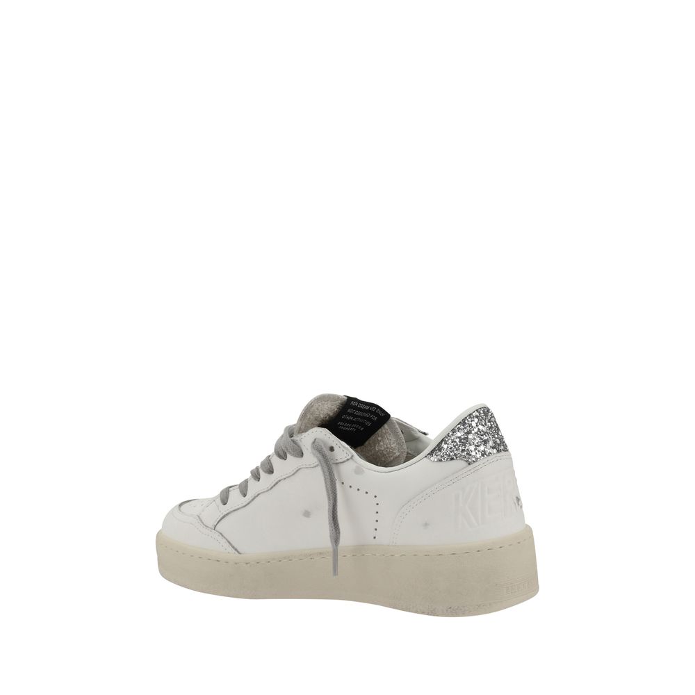 Golden Goose Silver Calf Leather Bos Taurus Low Top Sneakers Golden Goose