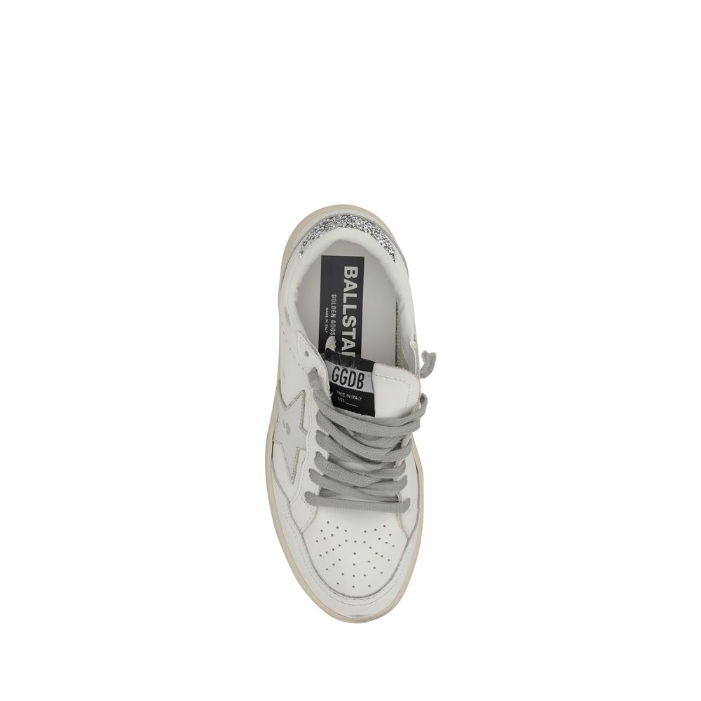 Golden Goose Silver Calf Leather Bos Taurus Low Top Sneakers Golden Goose