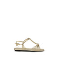 Prada Gold Calf Leather Bos Taurus Flat Sandals Prada