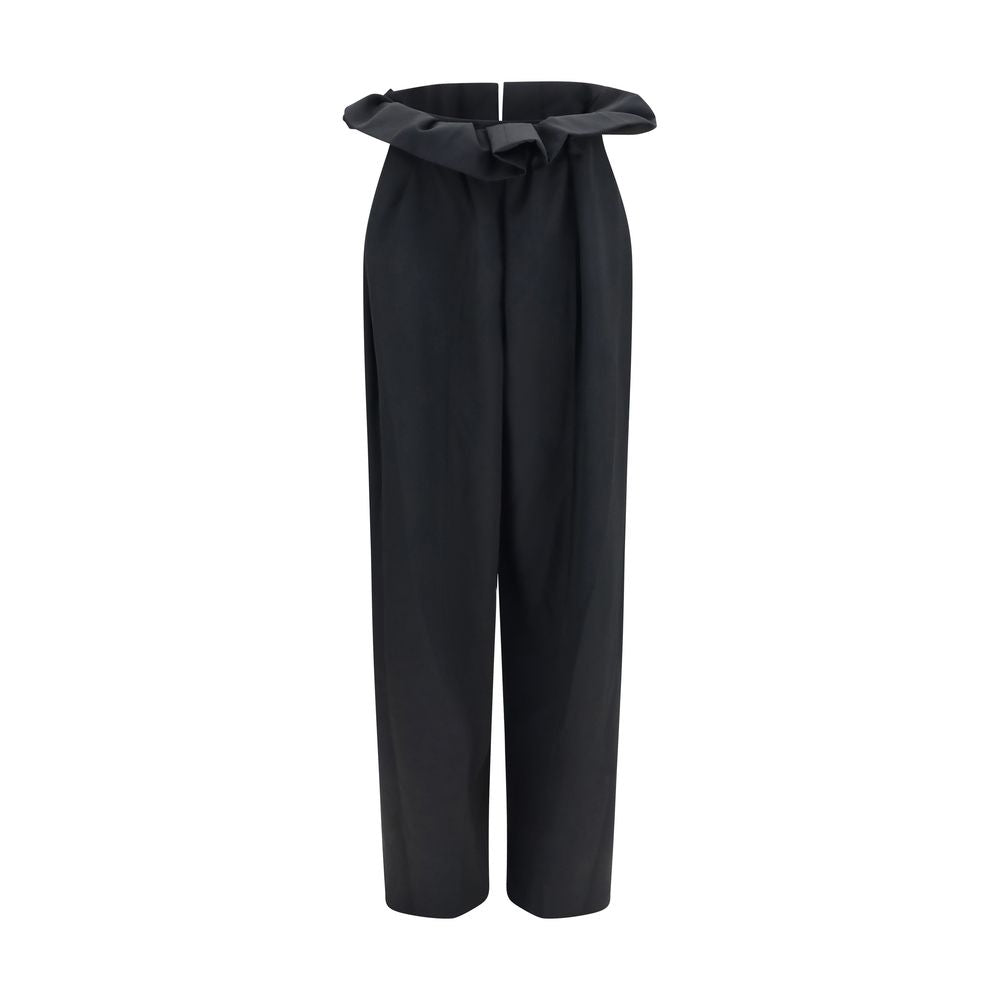Khaite Black Wool Oves Aries Casual Pants Khaite