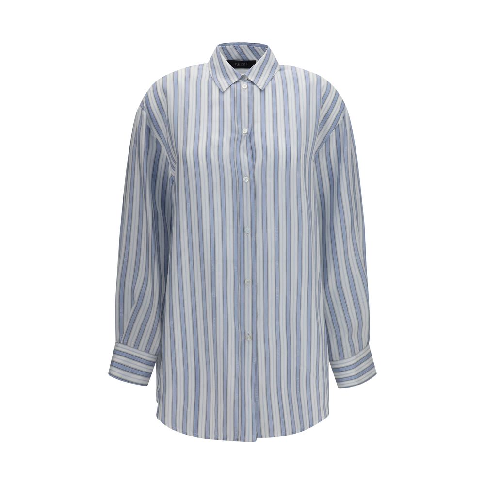 Gucci Blue Silk Shirt
