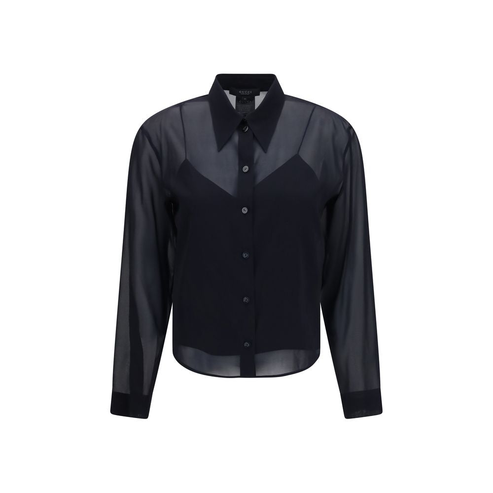 Gucci Black Silk Dress Shirt