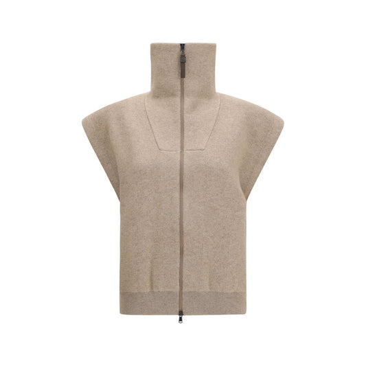 Brunello Cucinelli Beige Cashmere Cardigan