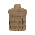Brunello Cucinelli Beige Viscose Sleeveless Jacket