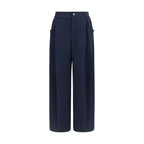 Brunello Cucinelli Blue Cotton Casual Pants