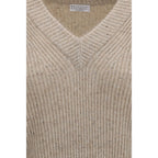 Brunello Cucinelli Beige Cashmere Sweatshirt
