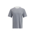 Gray cotton T-shirt by Brunello Cucinelli, featuring a classic fit and subtle branding, displayed on a hanger.