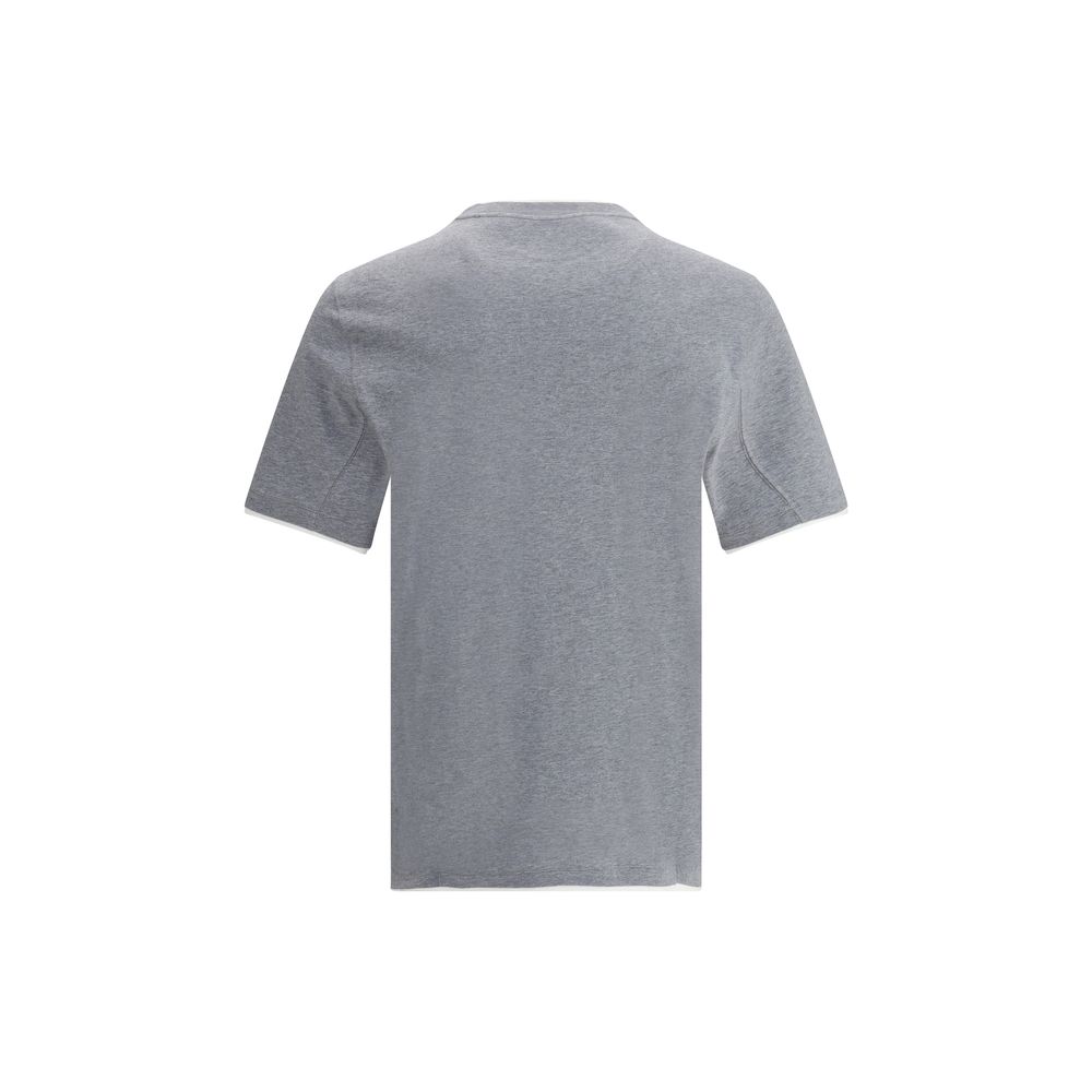 Gray cotton T-shirt from Brunello Cucinelli, featuring a classic fit and subtle branding details.