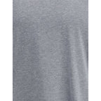 Gray cotton T-shirt from Brunello Cucinelli featuring a classic fit and subtle branding, displayed on a plain background.