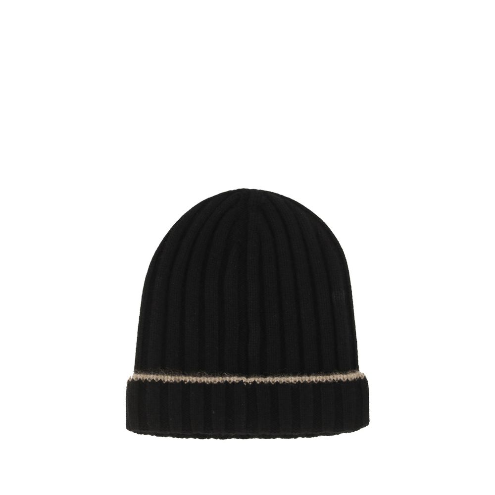Brunello Cucinelli Black Cashmere Beanie Brunello Cucinelli