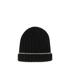 Brunello Cucinelli Black Cashmere Beanie Brunello Cucinelli