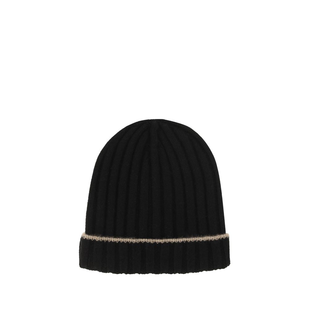 Brunello Cucinelli Black Cashmere Beanie Brunello Cucinelli