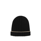 Brunello Cucinelli Black Cashmere Beanie Brunello Cucinelli