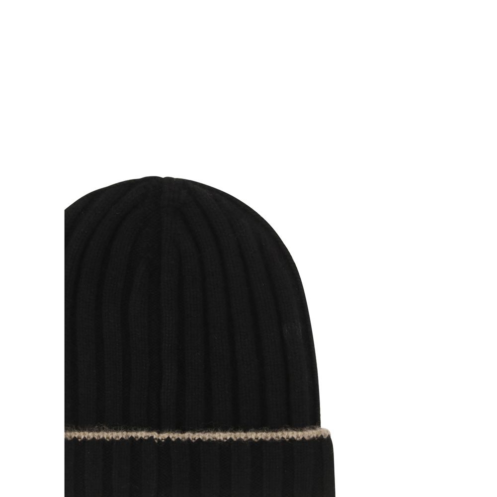 Brunello Cucinelli Black Cashmere Beanie Brunello Cucinelli