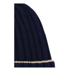 Brunello Cucinelli Blue Cashmere Beanie Brunello Cucinelli