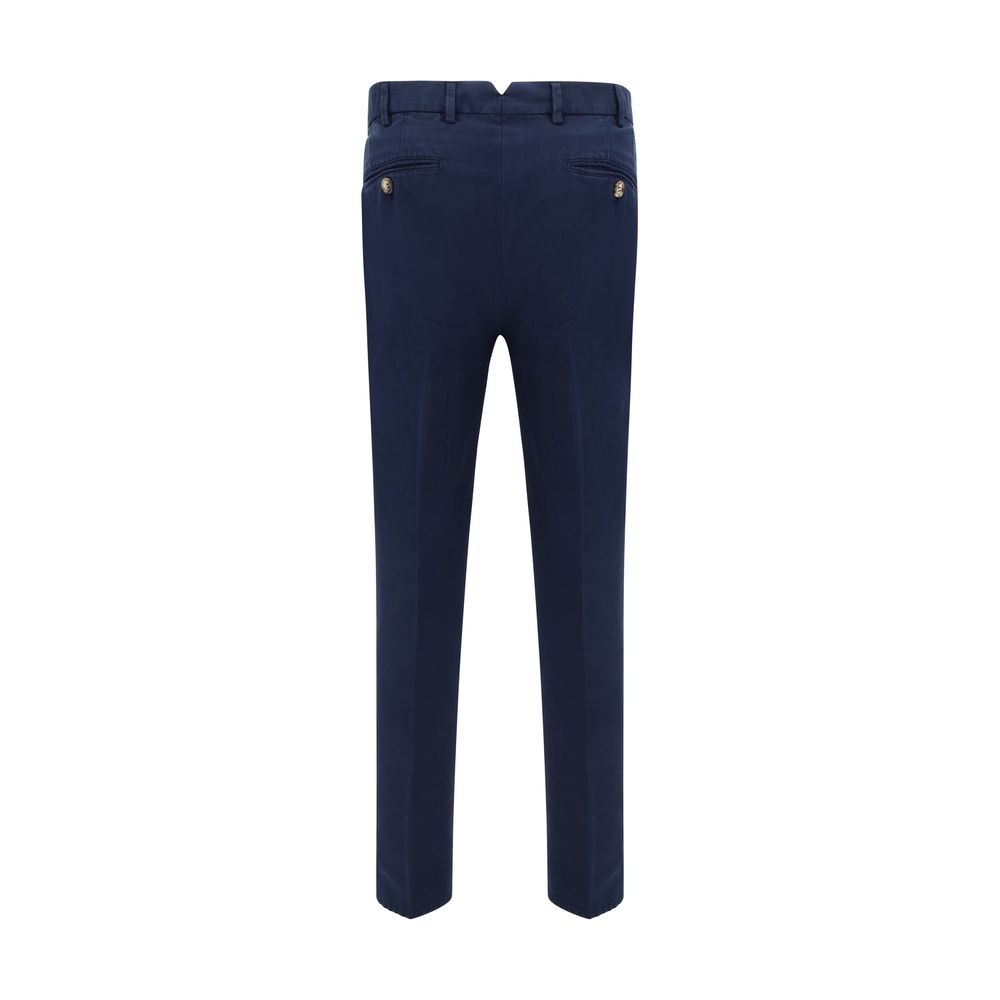 Brunello Cucinelli Blue Cotton Casual Pants Brunello Cucinelli