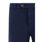 Brunello Cucinelli Blue Cotton Casual Pants Brunello Cucinelli