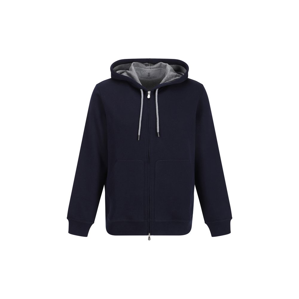 Brunello Cucinelli Blue Cotton Sweatshirt Brunello Cucinelli