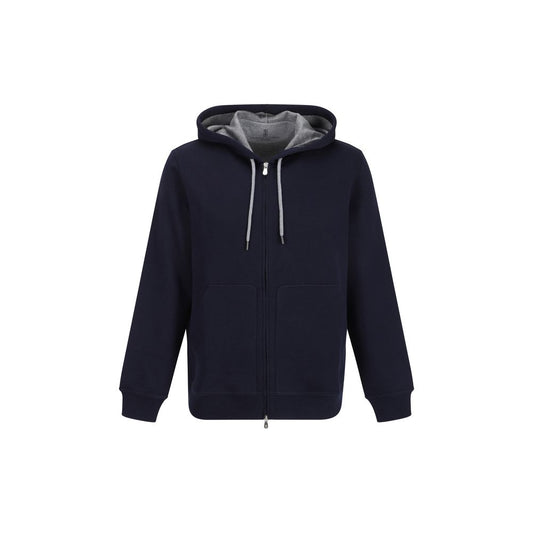 Brunello Cucinelli Blue Cotton Sweatshirt Brunello Cucinelli