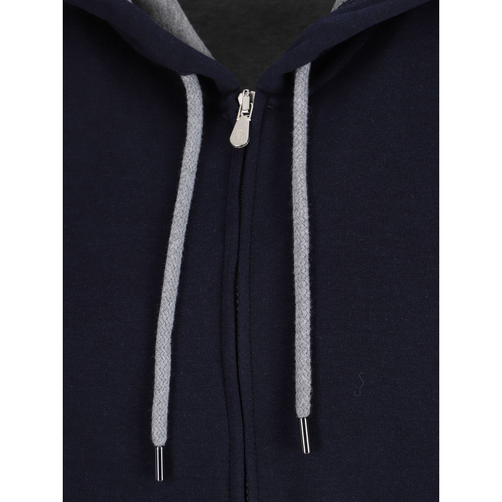 Brunello Cucinelli Blue Cotton Sweatshirt Brunello Cucinelli