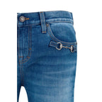Gucci Blue Cotton Flared Jeans