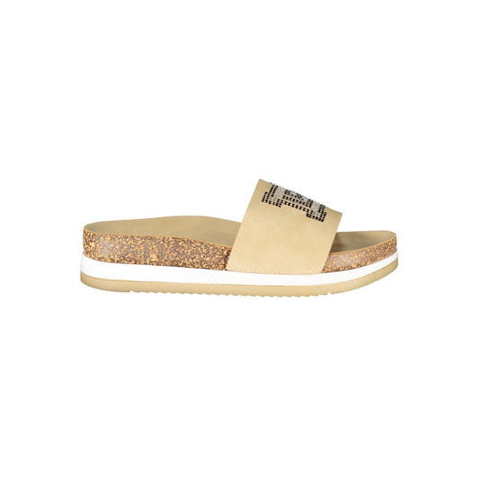 Laura Biagiotti Beige Polyurethane Women's Slipper Laura Biagiotti