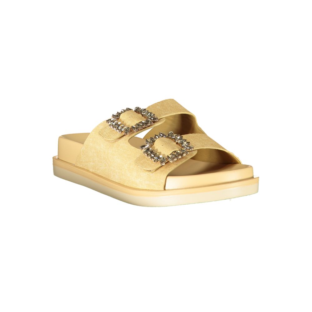 Laura Biagiotti Beige Polyurethane Women's Slipper Laura Biagiotti