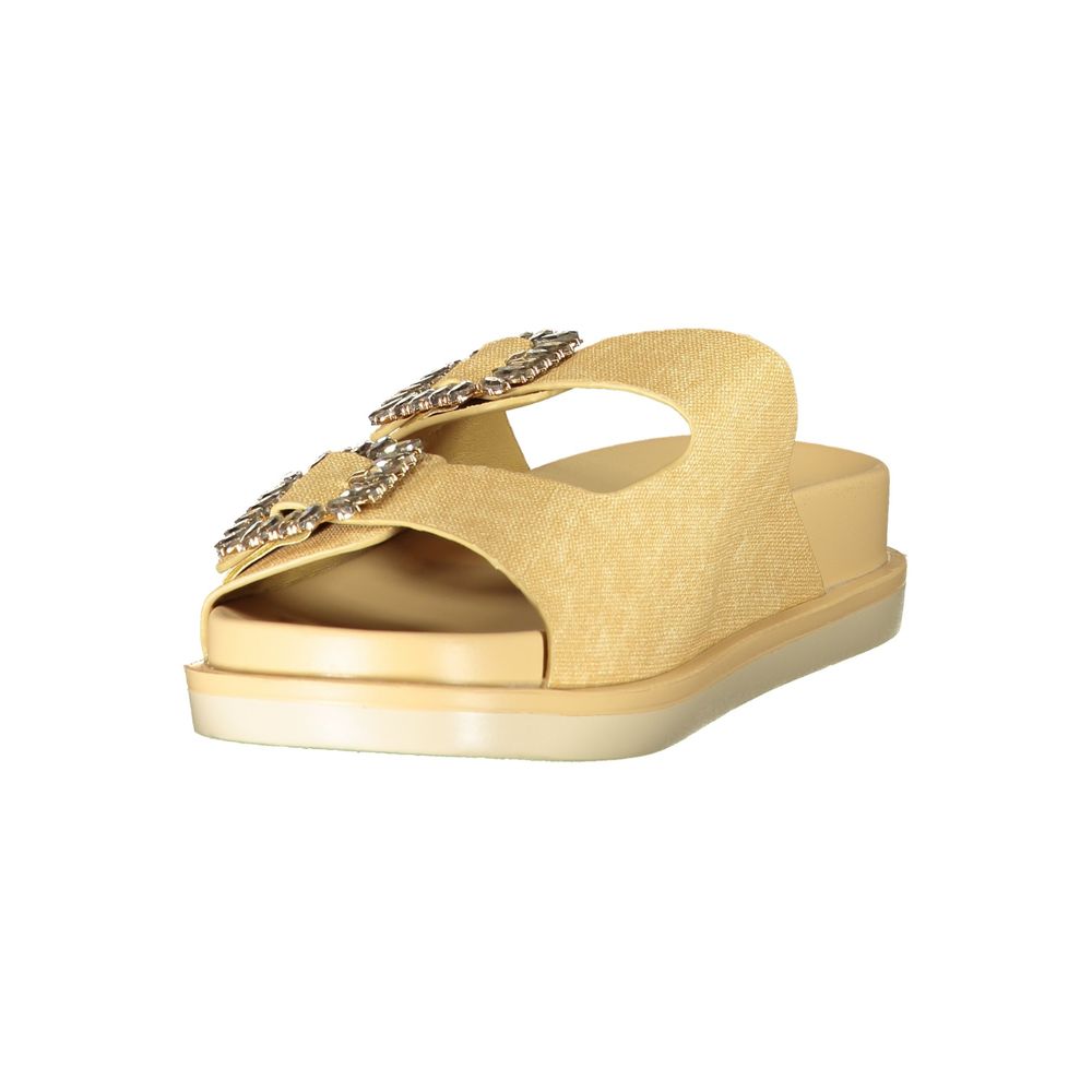 Laura Biagiotti Beige Polyurethane Women's Slipper Laura Biagiotti