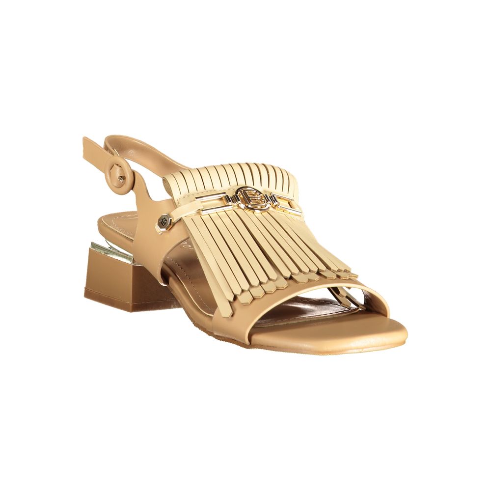 Laura Biagiotti Beige Polyurethane Women's Sandal Laura Biagiotti