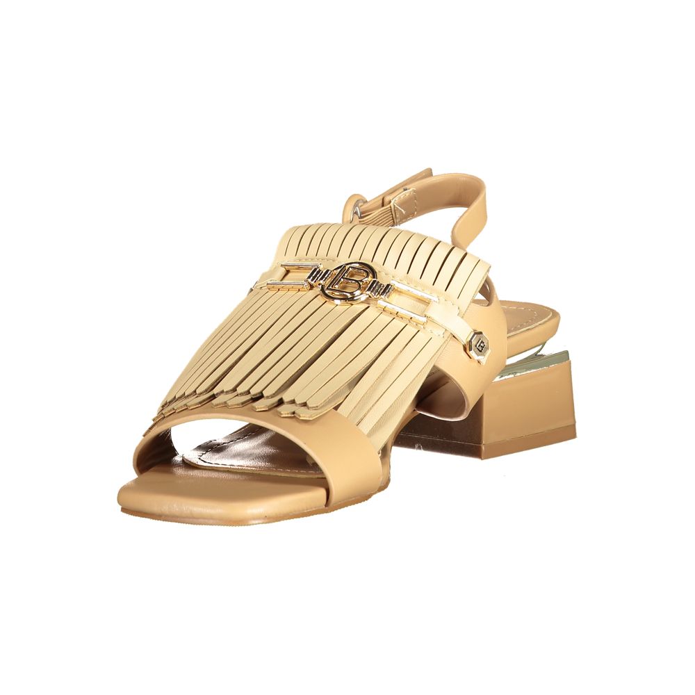 Laura Biagiotti Beige Polyurethane Women's Sandal Laura Biagiotti
