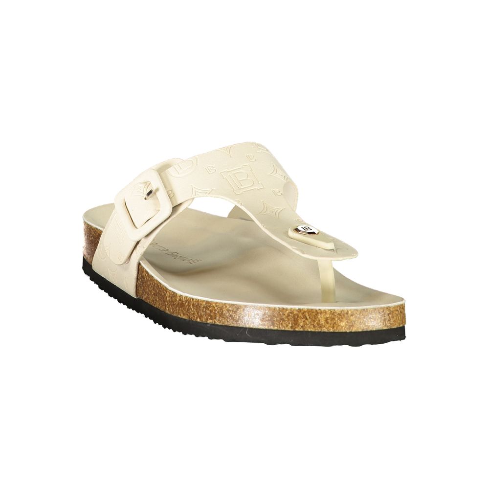 Laura Biagiotti Bianco Poliuretano Donna Ciabatta for Effortless Elegance Laura Biagiotti