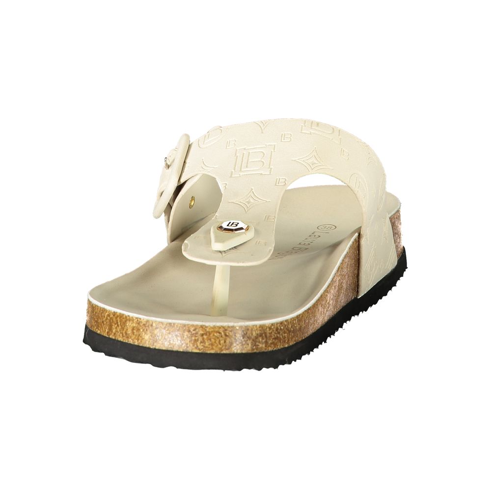 Laura Biagiotti Bianco Poliuretano Donna Ciabatta for Effortless Elegance Laura Biagiotti