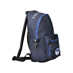 North Sails blue polyester men's backpack with adjustable straps and multiple compartments, ideal for everyday use.