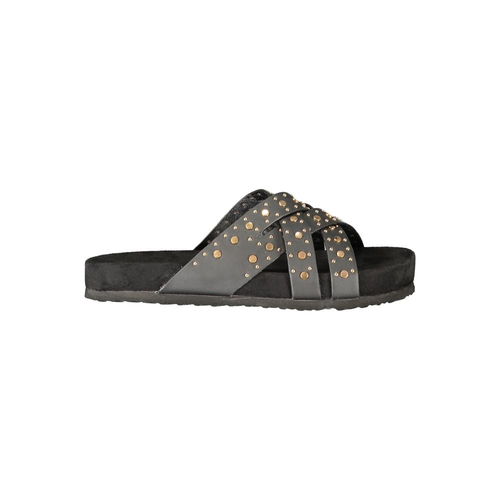 Laura Biagiotti Black Polyurethane Women's Sandal Laura Biagiotti