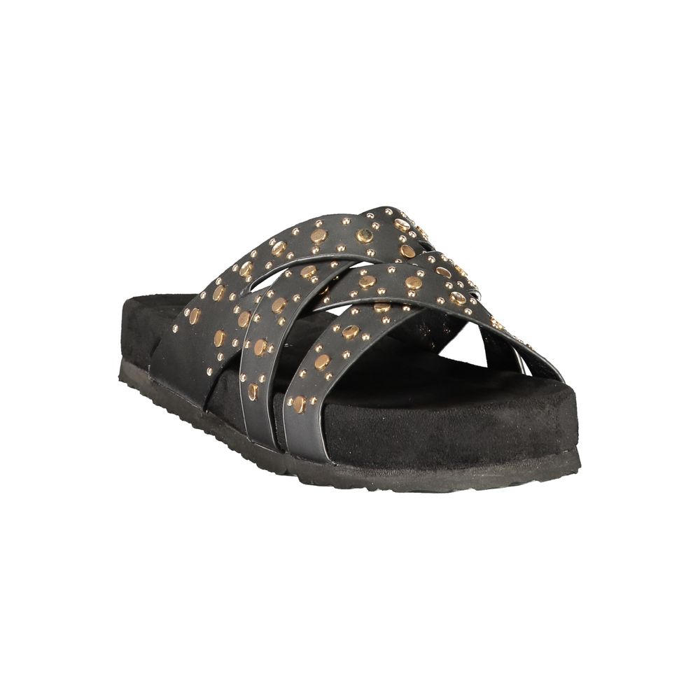 Laura Biagiotti Black Polyurethane Women's Sandal Laura Biagiotti