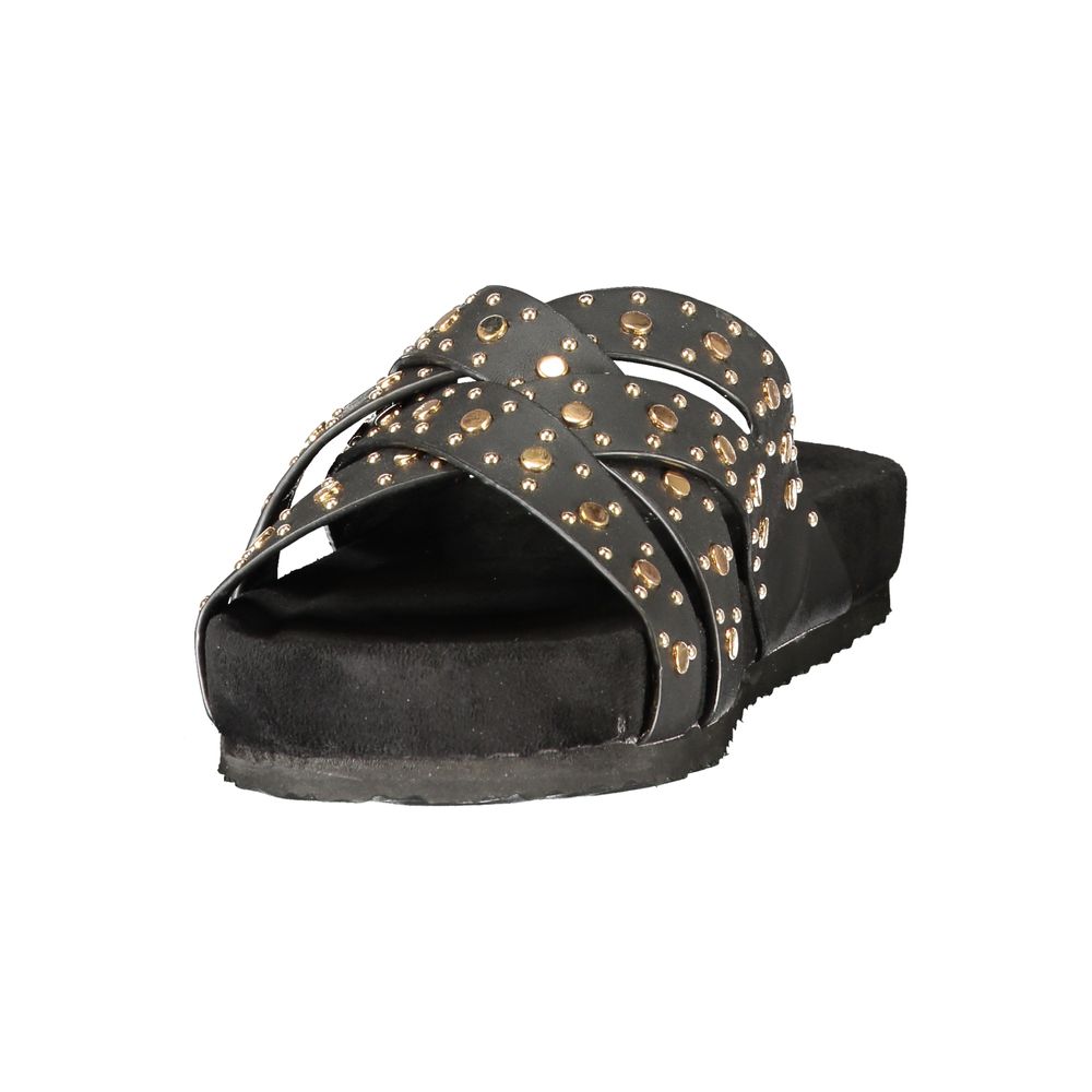 Laura Biagiotti Black Polyurethane Women's Sandal Laura Biagiotti