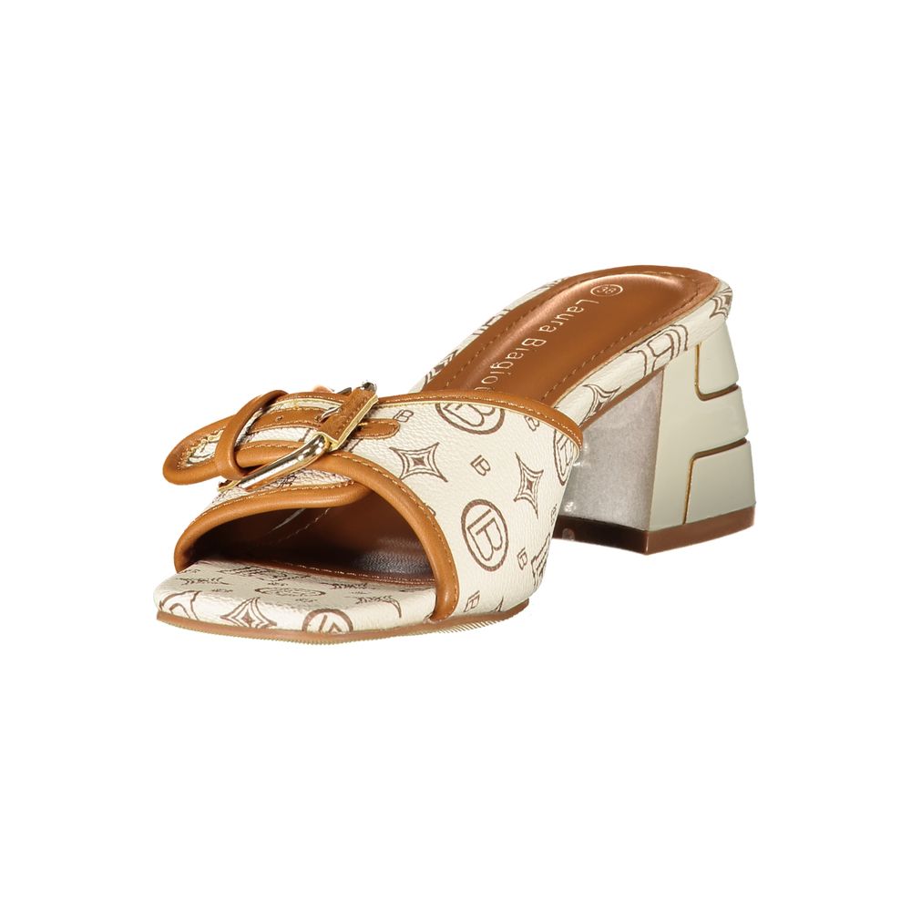 Laura Biagiotti Beige Polyurethane Women's Sandal Laura Biagiotti