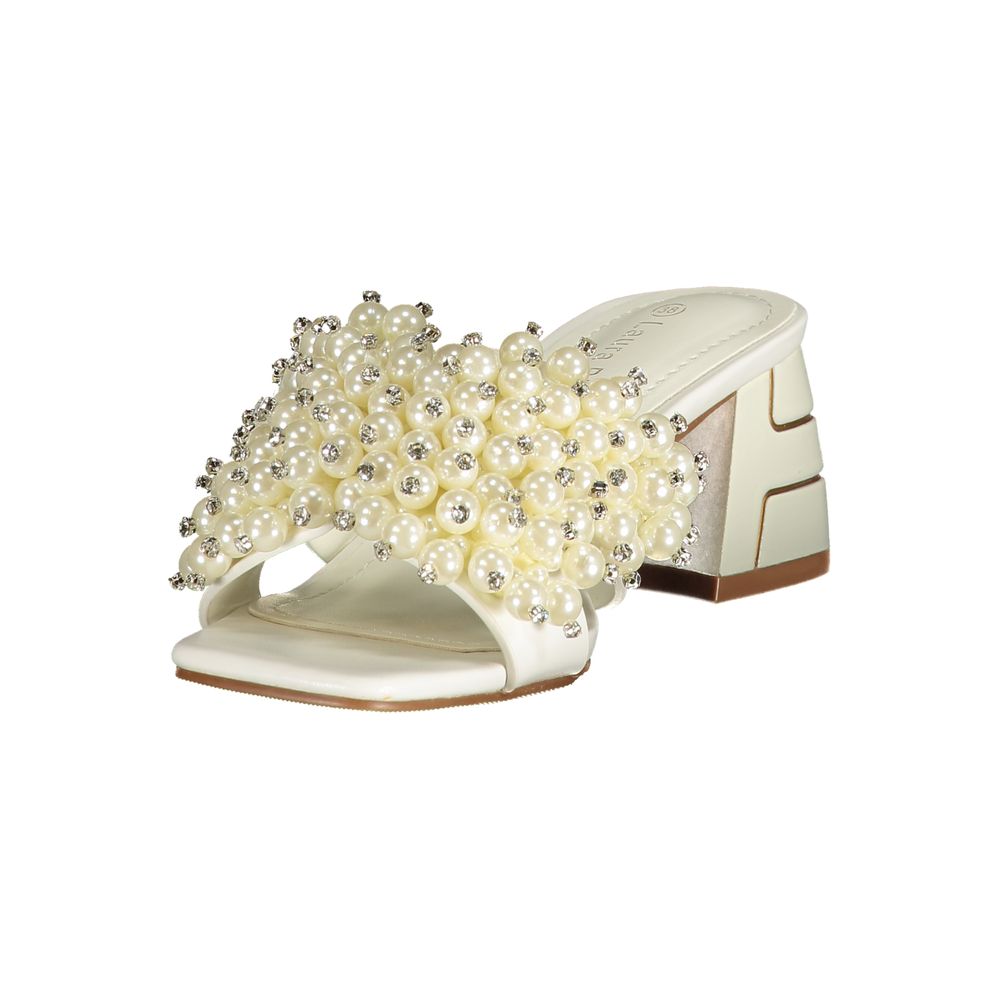 Laura Biagiotti Bianco Poliuretano Donna Sandal Laura Biagiotti