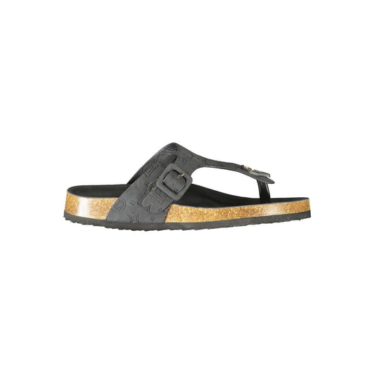 Laura Biagiotti Black Polyurethane Women's Sandal Laura Biagiotti