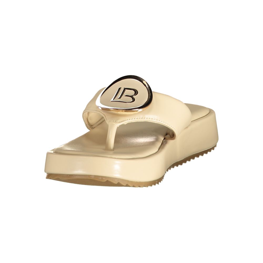Laura Biagiotti Beige Polyurethane Women's Sandal Laura Biagiotti